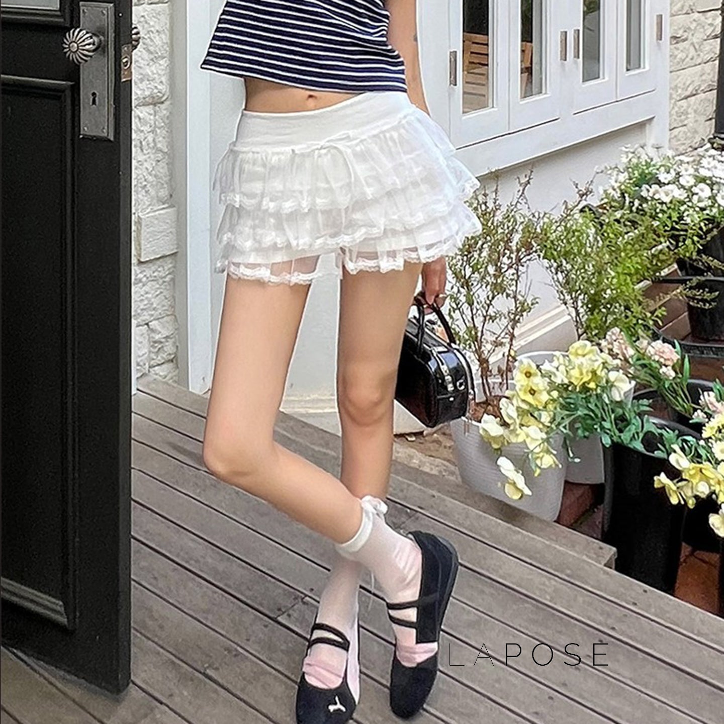 Auburn Lace Tiered Mini Skirt