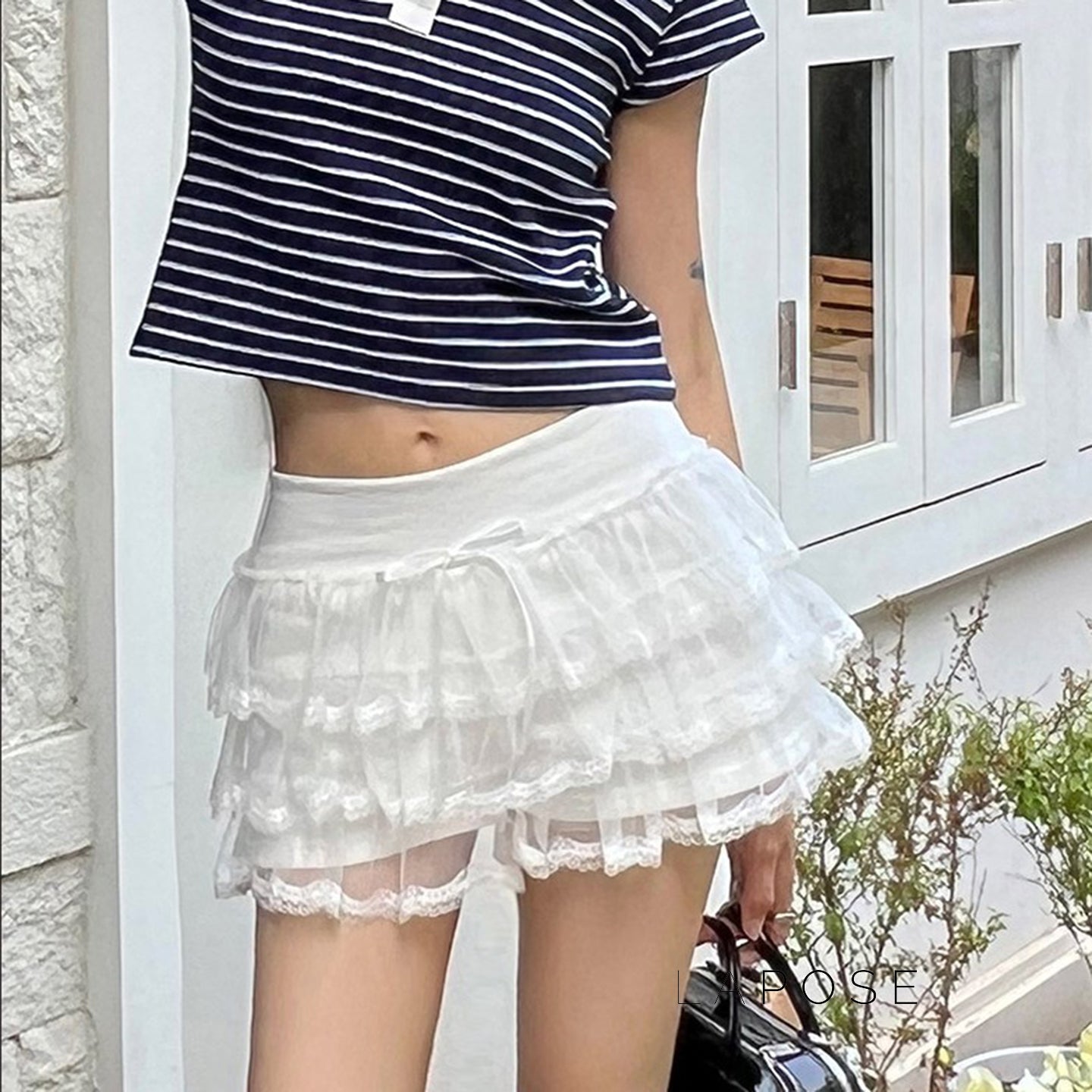 Auburn Lace Tiered Mini Skirt