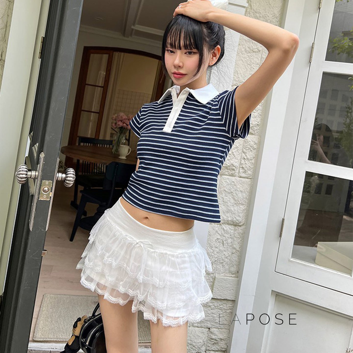 Auburn Lace Tiered Mini Skirt