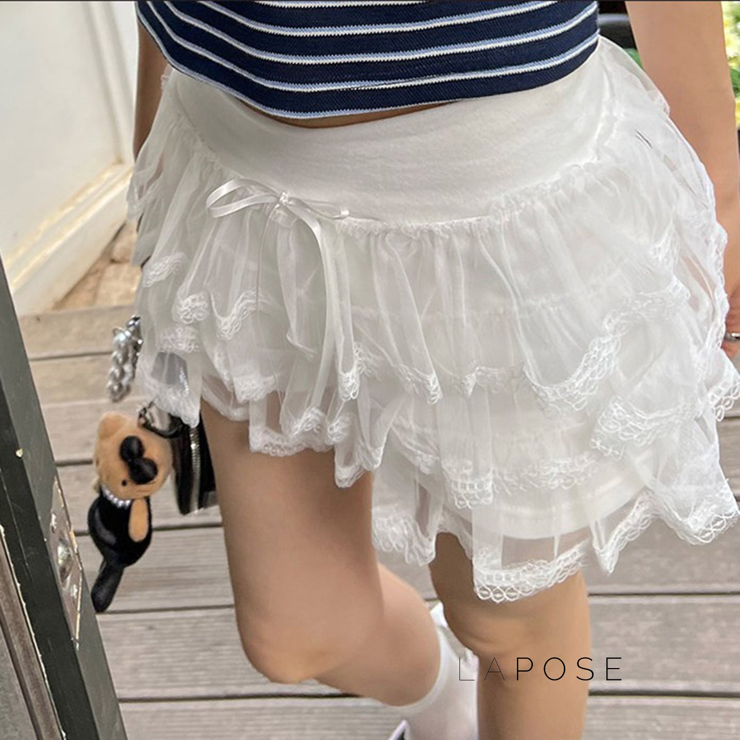 Auburn Lace Tiered Mini Skirt