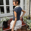 Auburn Lace Tiered Mini Skirt