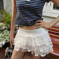 Auburn Lace Tiered Mini Skirt