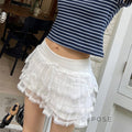 Auburn Lace Tiered Mini Skirt