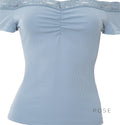 Augusta Lace Bardot Crop Top [0RHLURB2]