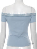 Augusta Lace Bardot Crop Top [863V4HBB]