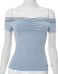 Augusta Lace Bardot Crop Top [W377RI99]