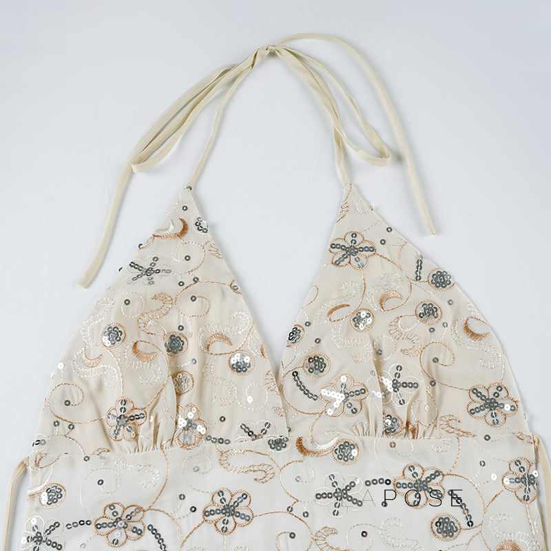 Aundrea Embellished Halter Camisole