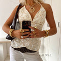 Aundrea Embellished Halter Camisole