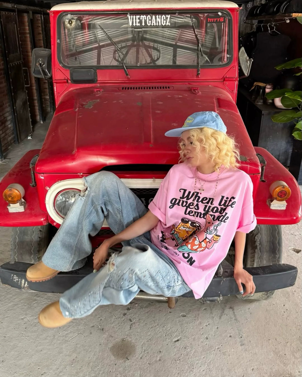 Autymn Oversized Graphic Pink T-Shirt