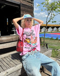 Autymn Oversized Graphic Pink T-Shirt