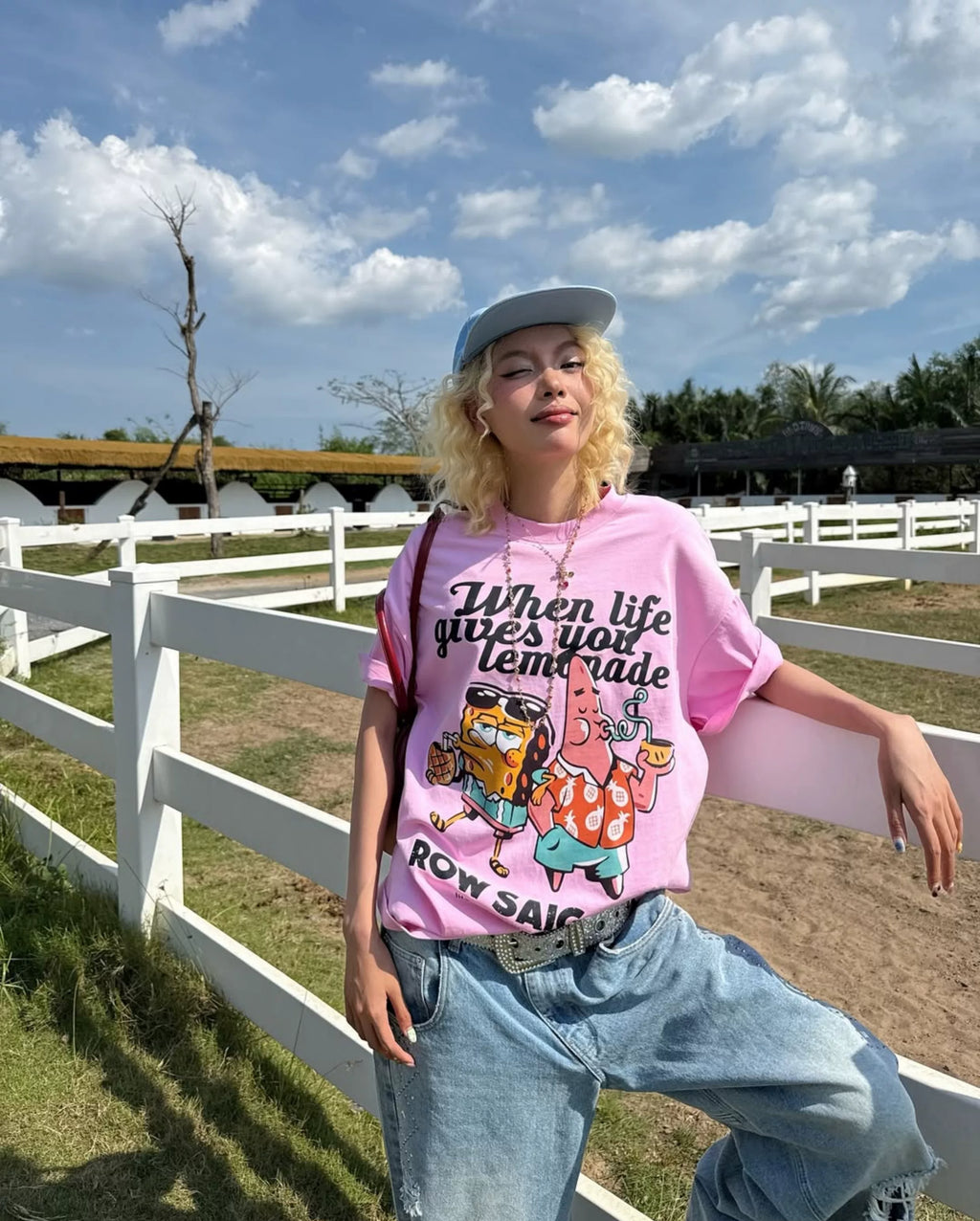 Autymn Oversized Graphic Pink T-Shirt