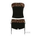 Avalon Leopard Ruched Short Set [0SCG8PWN]