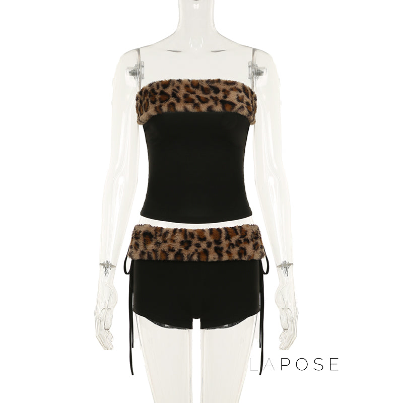 Avalon Leopard Ruched Short Set [32YK3BP6]