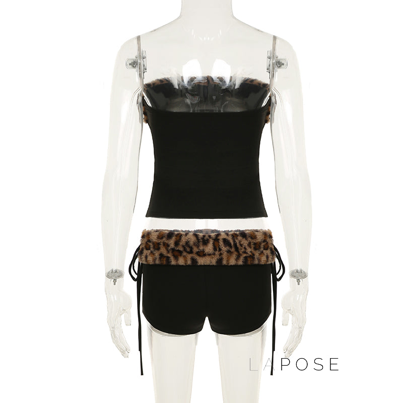 Avalon Leopard Ruched Short Set [QP1RIXOU]