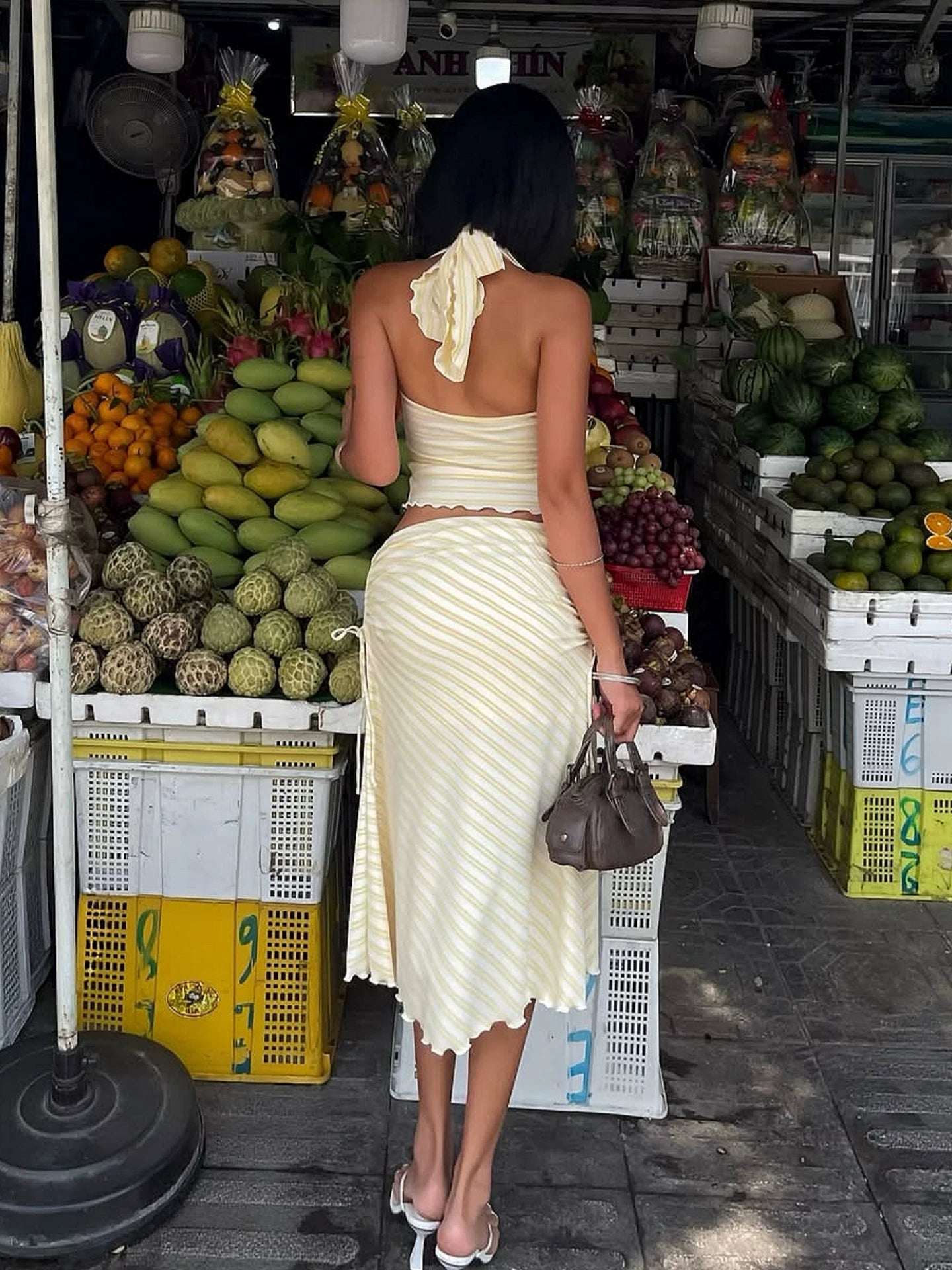 Avalon Striped Halter Skirt Set
