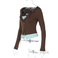 Avary Patchwork Faux Layer Top [IS0HYQH9]