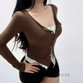 Avary Patchwork Faux Layer Top [5G8WKSPY]