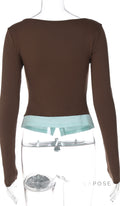 Avary Patchwork Faux Layer Top [E0NCJNB9]