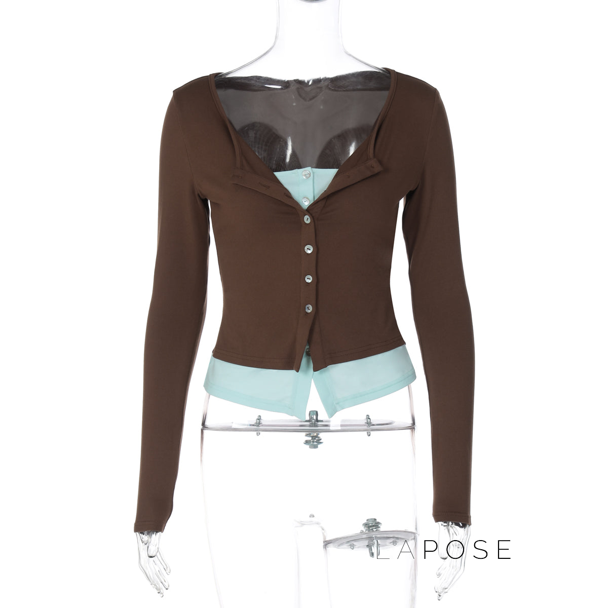 Avary Patchwork Faux Layer Top [AQTCWWS7]