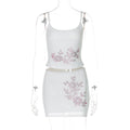 Avelyn Floral Rhinestone Skirt Set