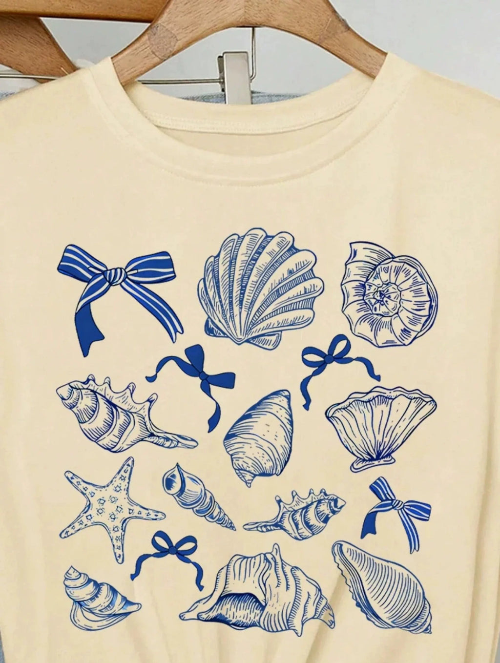 Aven Seashell Print Oversized T-Shirt