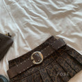 Avery Leopard Pleated Mini Skirt [TE8S9FTO]