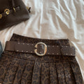 Avery Leopard Pleated Mini Skirt [7T2IVC93]