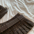 Avery Leopard Pleated Mini Skirt [A2A4T2H5]