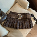 Avery Leopard Pleated Mini Skirt [Z00GQW8D]