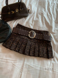 Avery Leopard Pleated Mini Skirt [3IAF8V15]