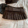 Avery Leopard Pleated Mini Skirt [3LUUB43T]