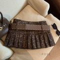 Avery Leopard Pleated Mini Skirt [2M2ZCX07]