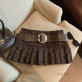 Avery Leopard Pleated Mini Skirt [AHCWR4RG]