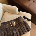 Avery Leopard Pleated Mini Skirt [NB06444R]