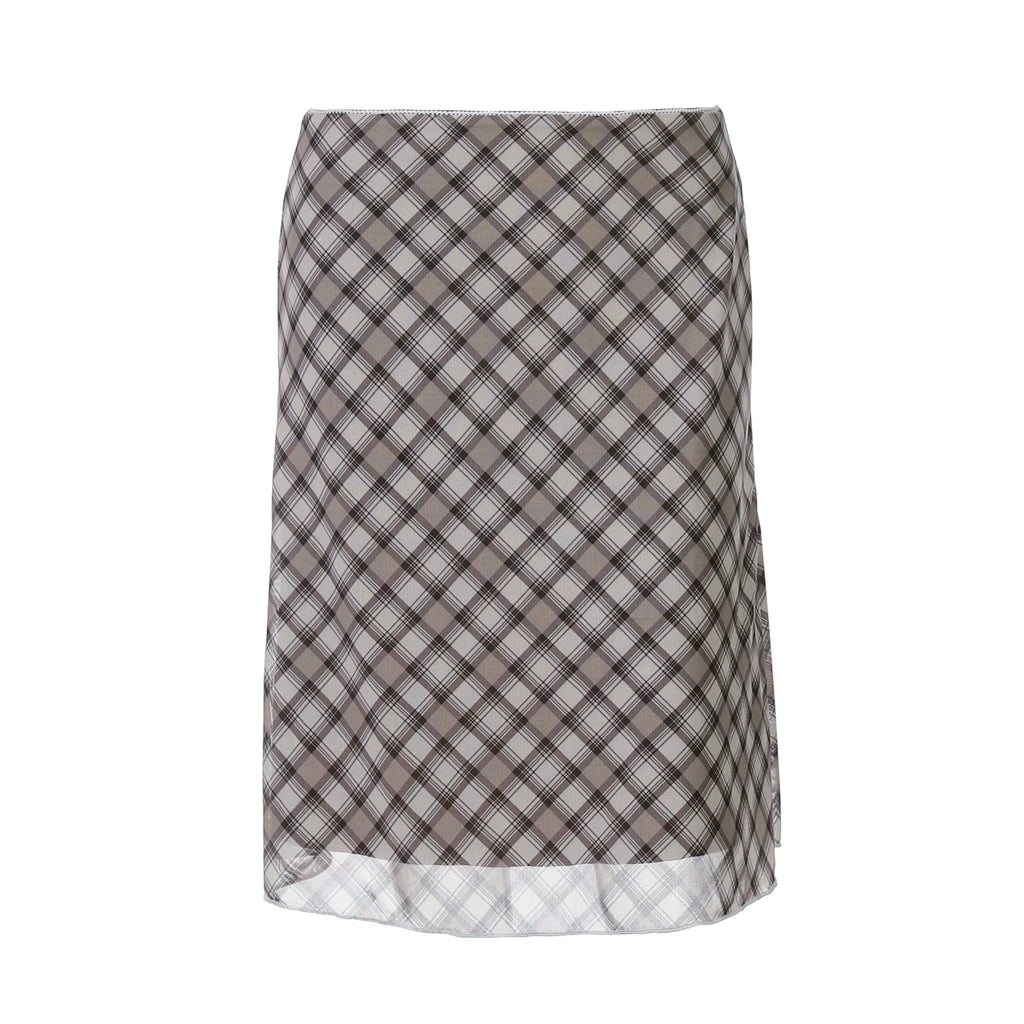 LaPose - Aviah Plaid Lace Skirt Set - Brown Skirt Color