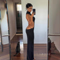 Aviva Backless Lace-Up Dress [411JKD3A]