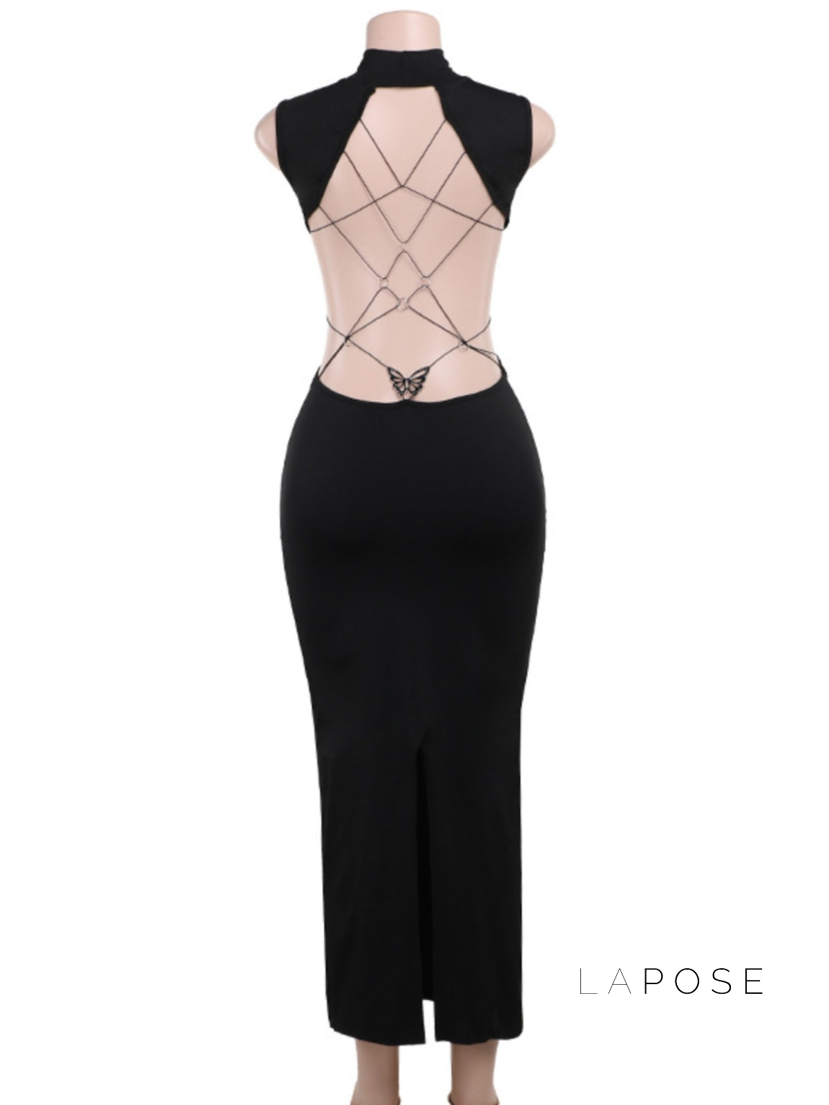 Aviva Backless Lace-Up Dress [5FP8WA6R]
