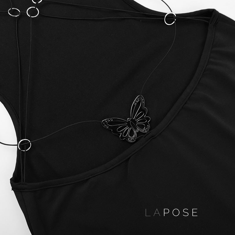Aviva Backless Lace-Up Dress [P9955A65]