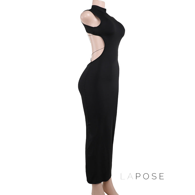 Aviva Backless Lace-Up Dress [DL0M14NQ]