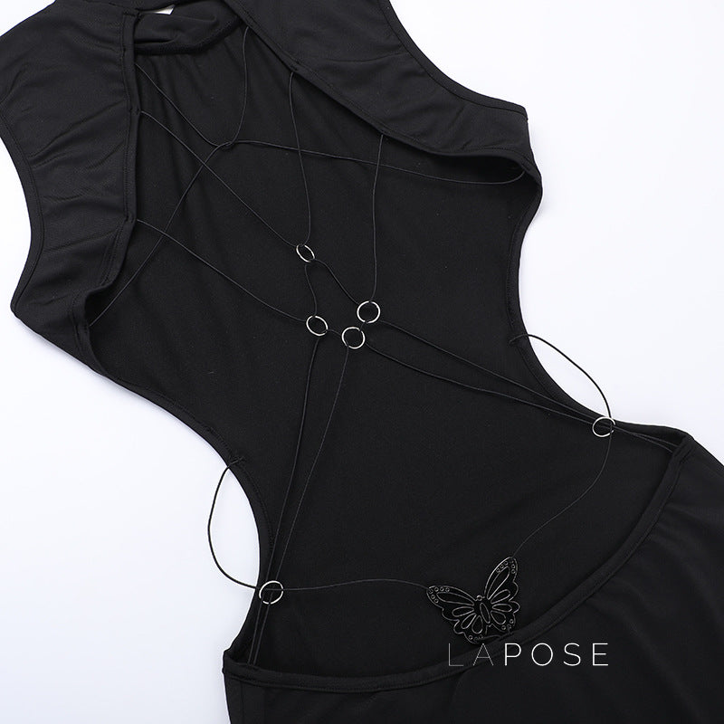 Aviva Backless Lace-Up Dress [1S208JGF]