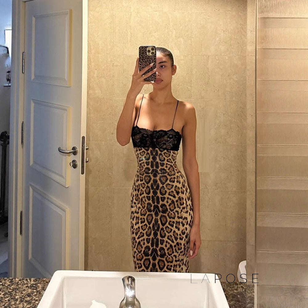 Aviyana Leopard Sequin Maxi Dress [DEY0VO8L]