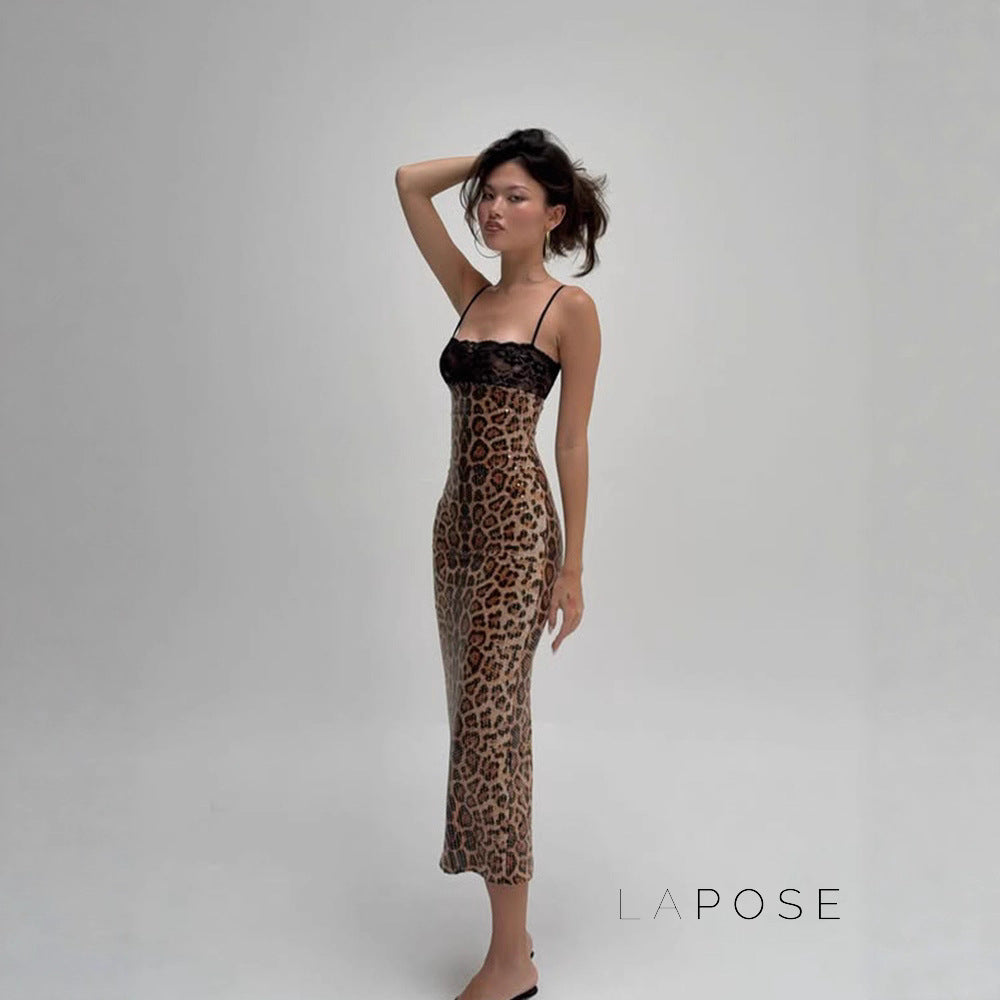 Aviyana Leopard Sequin Maxi Dress [4SUMXU5B]