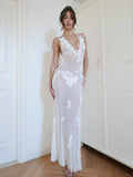 LaPose Avy Sheer Floral Maxi Dress
