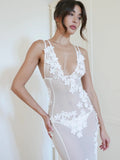 LaPose Avy Sheer Floral Maxi Dress