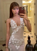 LaPose Avy Sheer Floral Maxi Dress