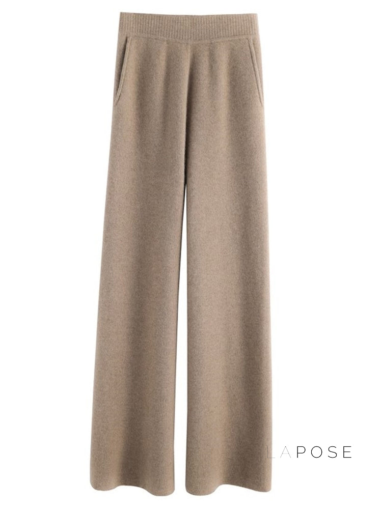Ayana Cozy Knit Straight-Leg Pants [1THHM104]