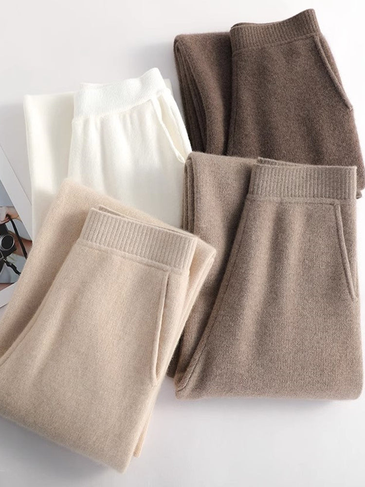 Ayana Cozy Knit Straight-Leg Pants [KNMNF6I8]