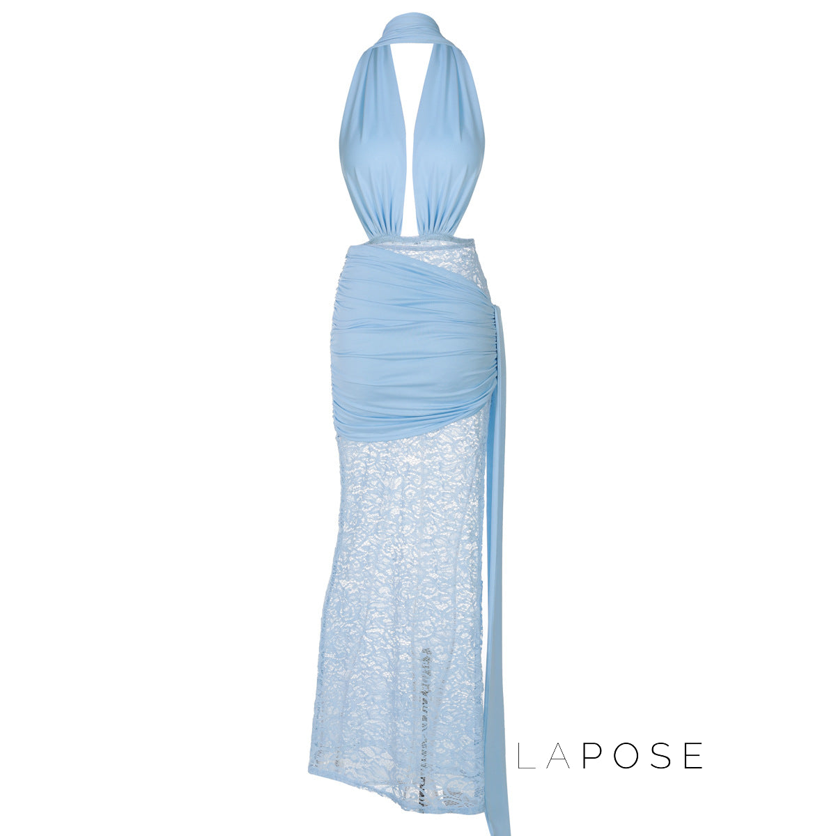 Ayana Lace Halter Maxi Dress [BWSTM7CC]