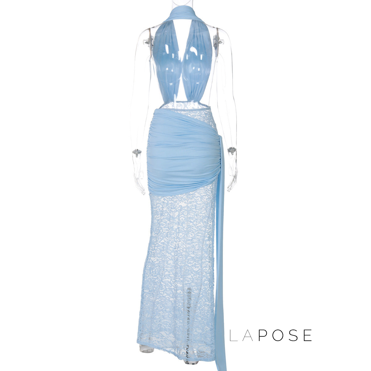 Ayana Lace Halter Maxi Dress [DZ0HN173]