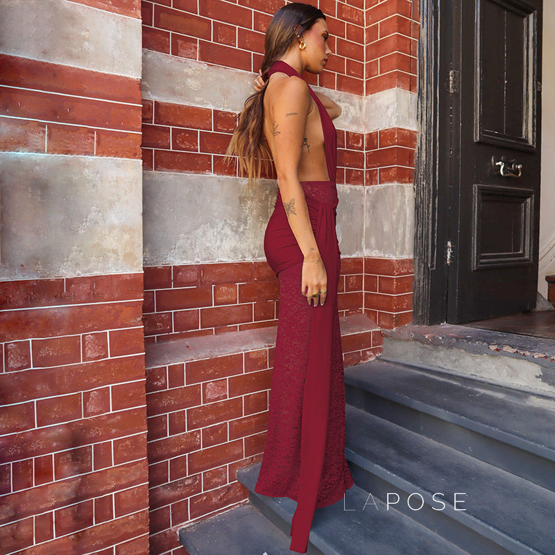 Ayana Lace Halter Maxi Dress [7CUTIJCX]